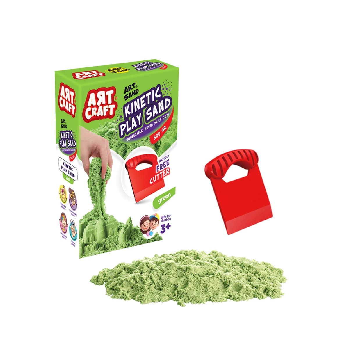 Art Craft Kinetik Oyun Kumu 500 gr - Yeşil