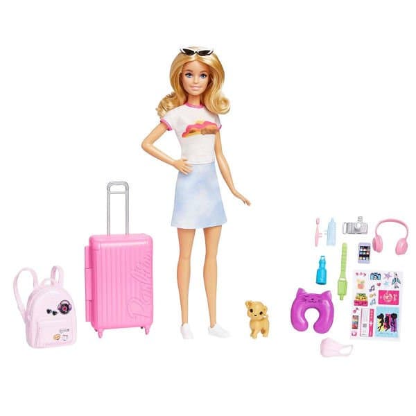 Barbie Seyahatte Bebeği ve Aksesuarları HJY18