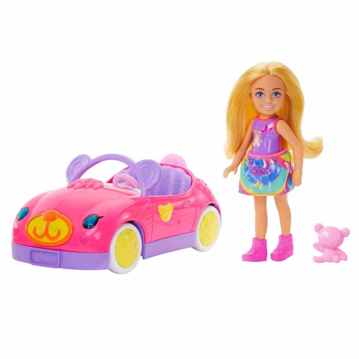 Barbie Chelsea Ayıcık Temalı Araba ve Bebek Oyun Seti HXN05